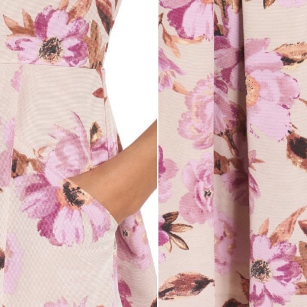 🆕 Floral Fit and Flare Dress with Pockets - Picture 2 of 6